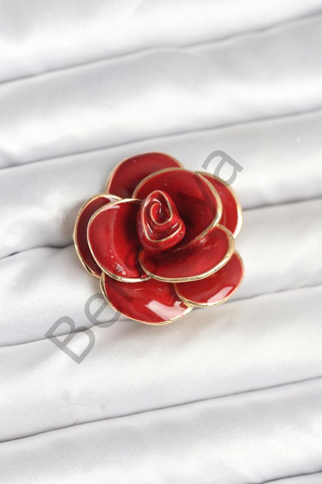Kırmızı Gül Model Broş