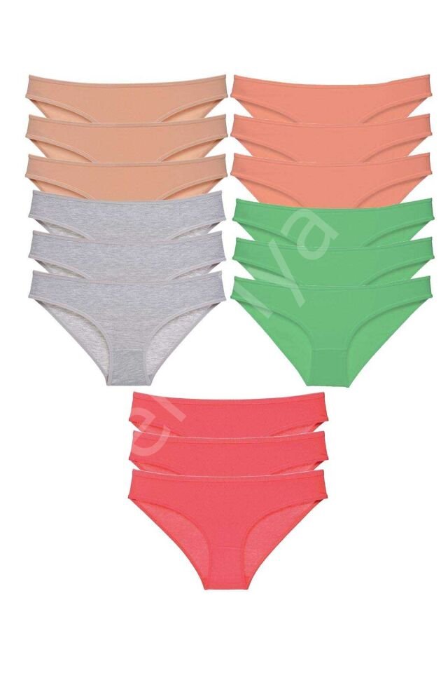 15 adet Süper Eko Set Likralı Kadın Slip Külot Soft Renkler L