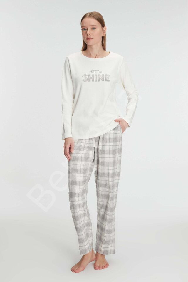 Anıl Uzun Kol Pamuklu Kışlık Pijama Takımı