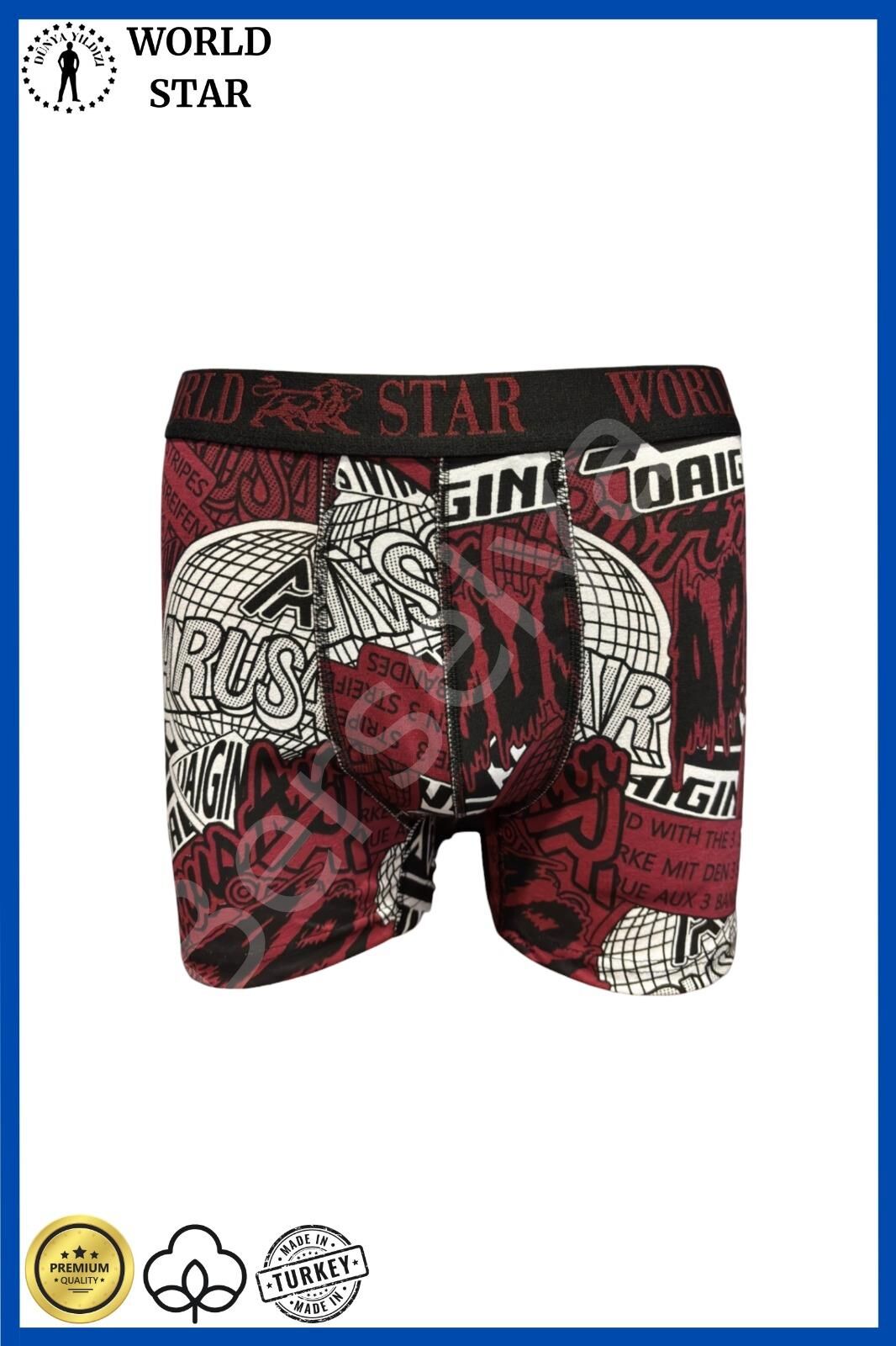 Likralı Pamuklu Renkli Erkek Boxer