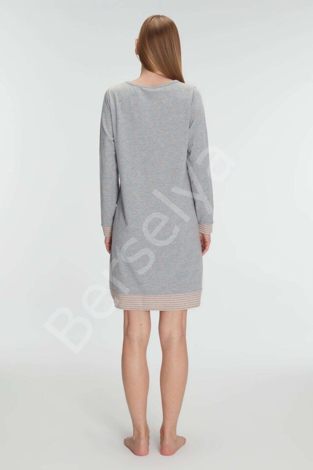 Pamuklu Uzun Kollu Gecelik