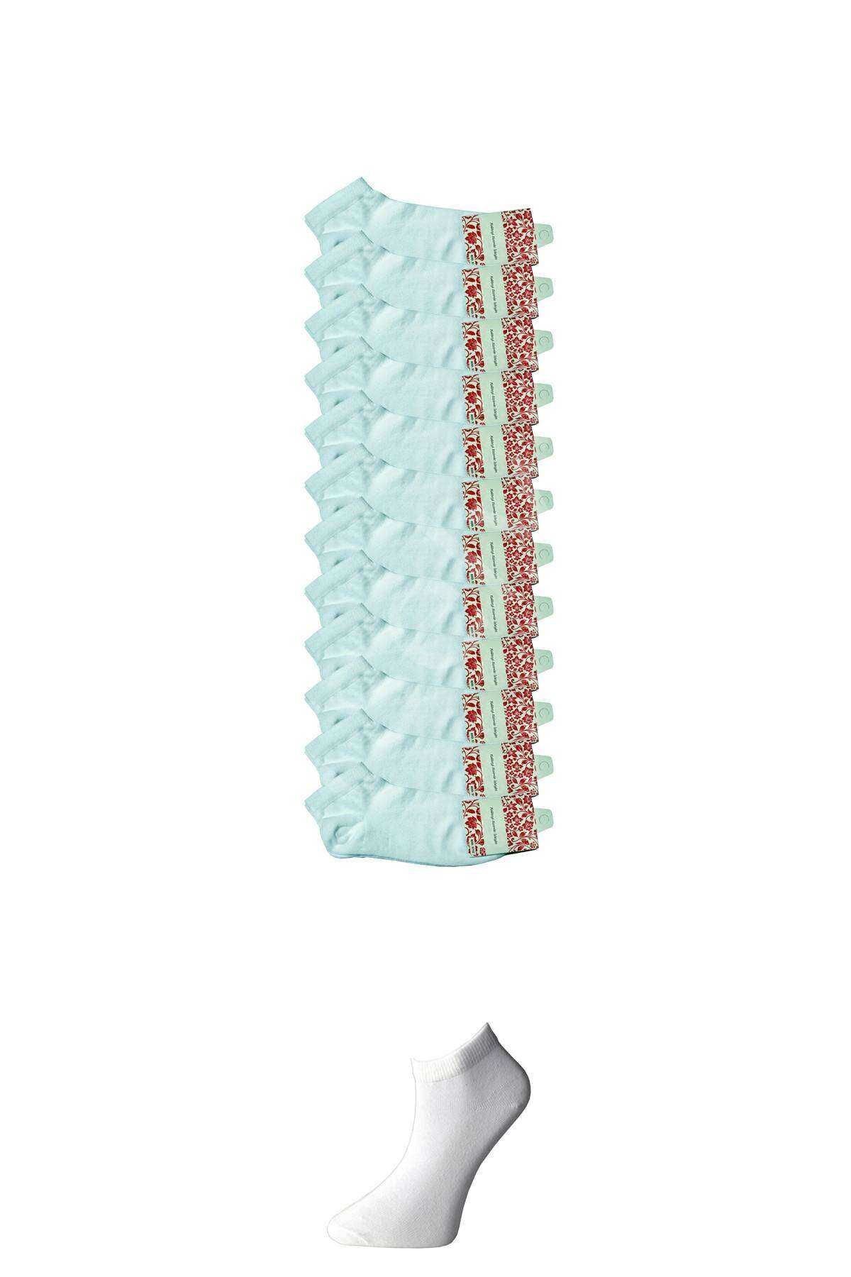 Beyaz Kadın Bilek Çorap 12 Çift