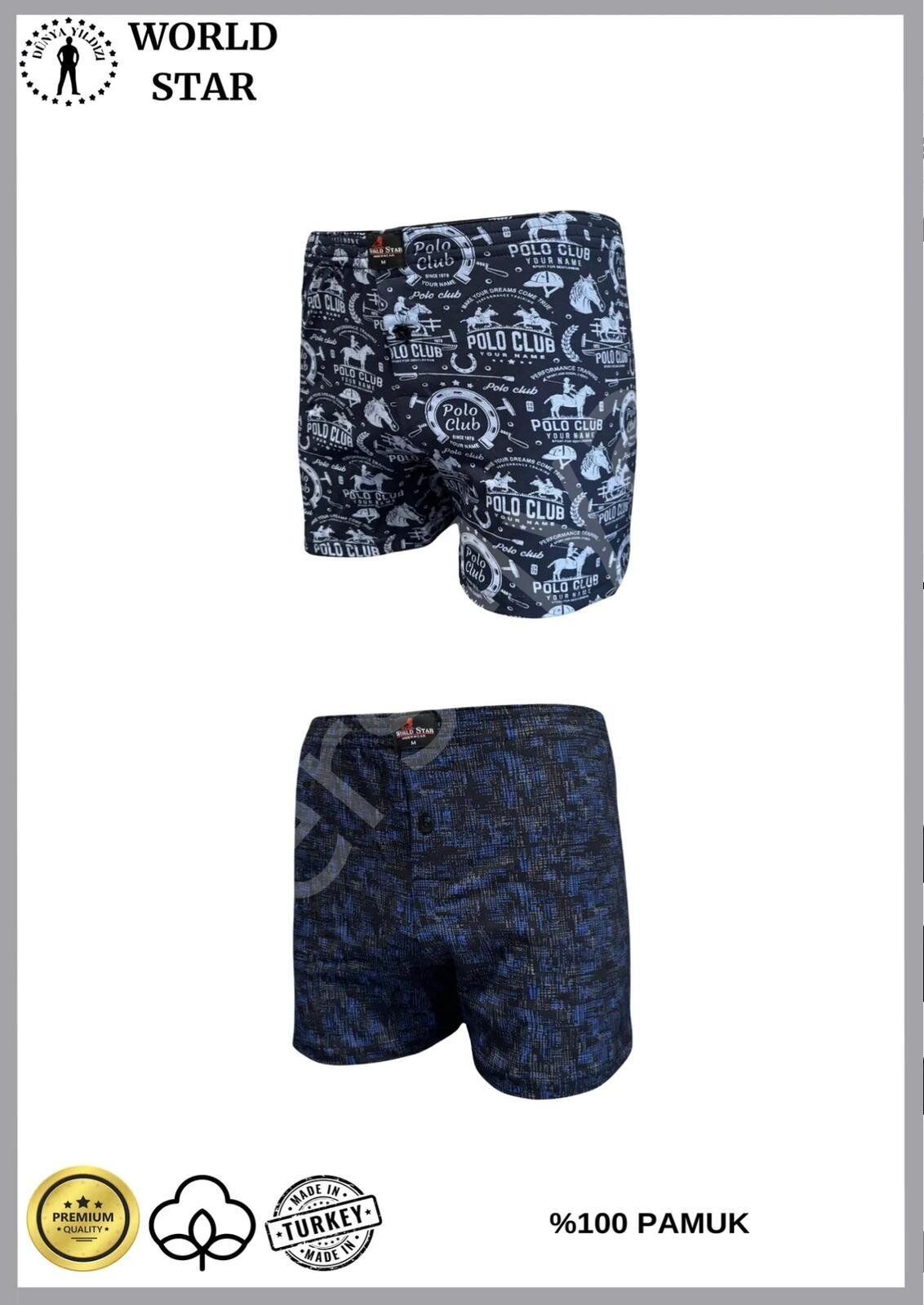 2'li Likralı Pamuklu Renkli Erkek Boxer