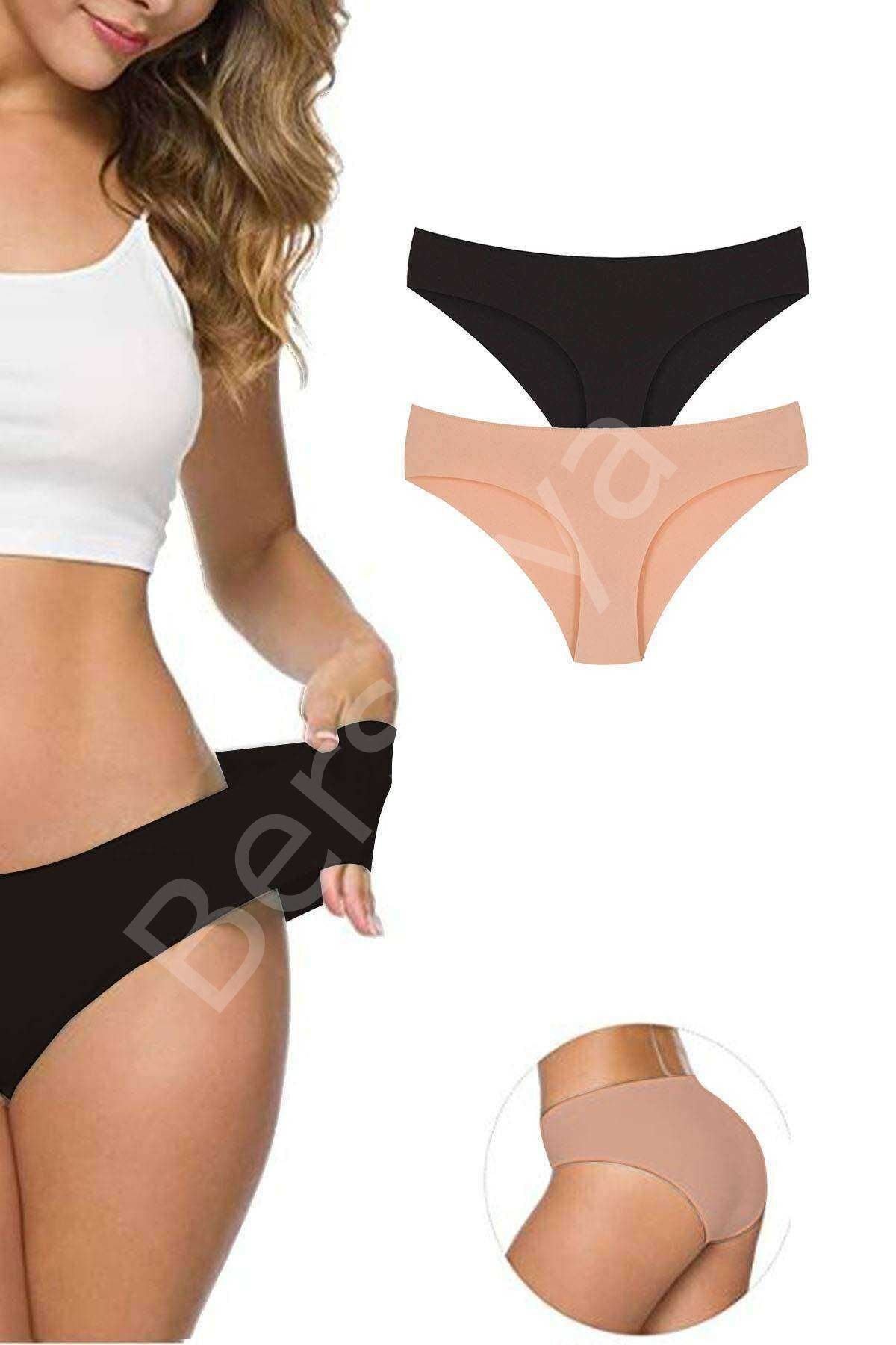 2 Adet Kadın Dikişsiz Lazer Kesim Esnek İz yapmayan Külot S2