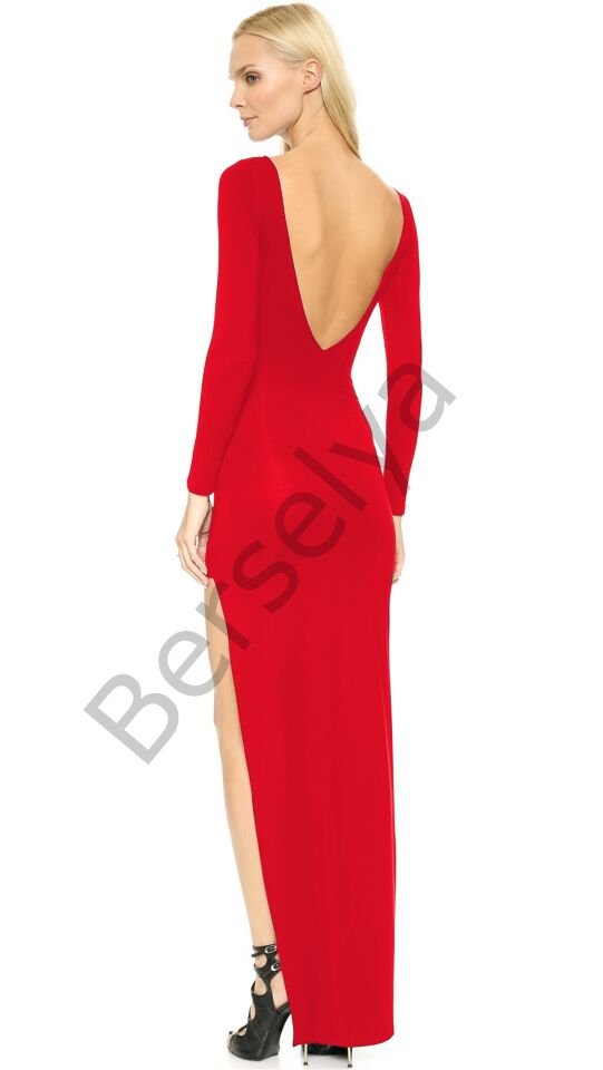 B101297 Yırbrfaçlı Uzun Elbise