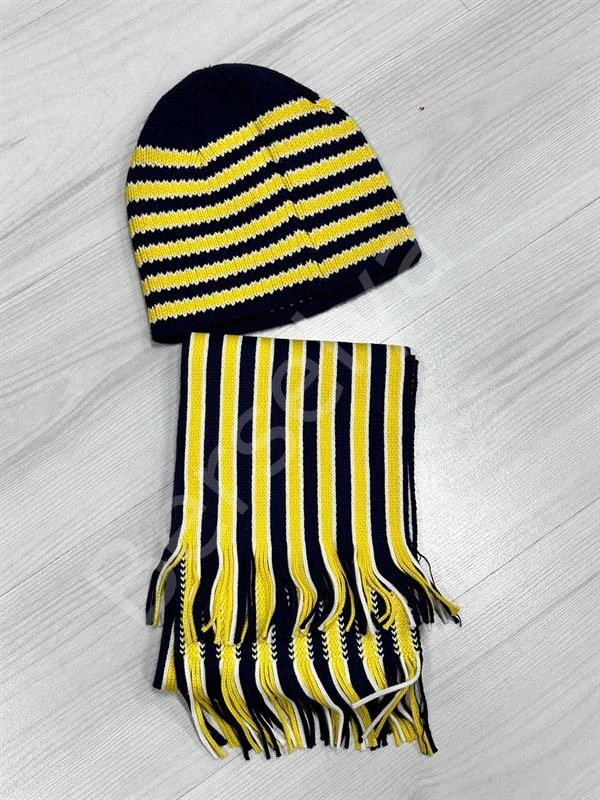 Taraftar Atkı Bere Sarı Lacivert