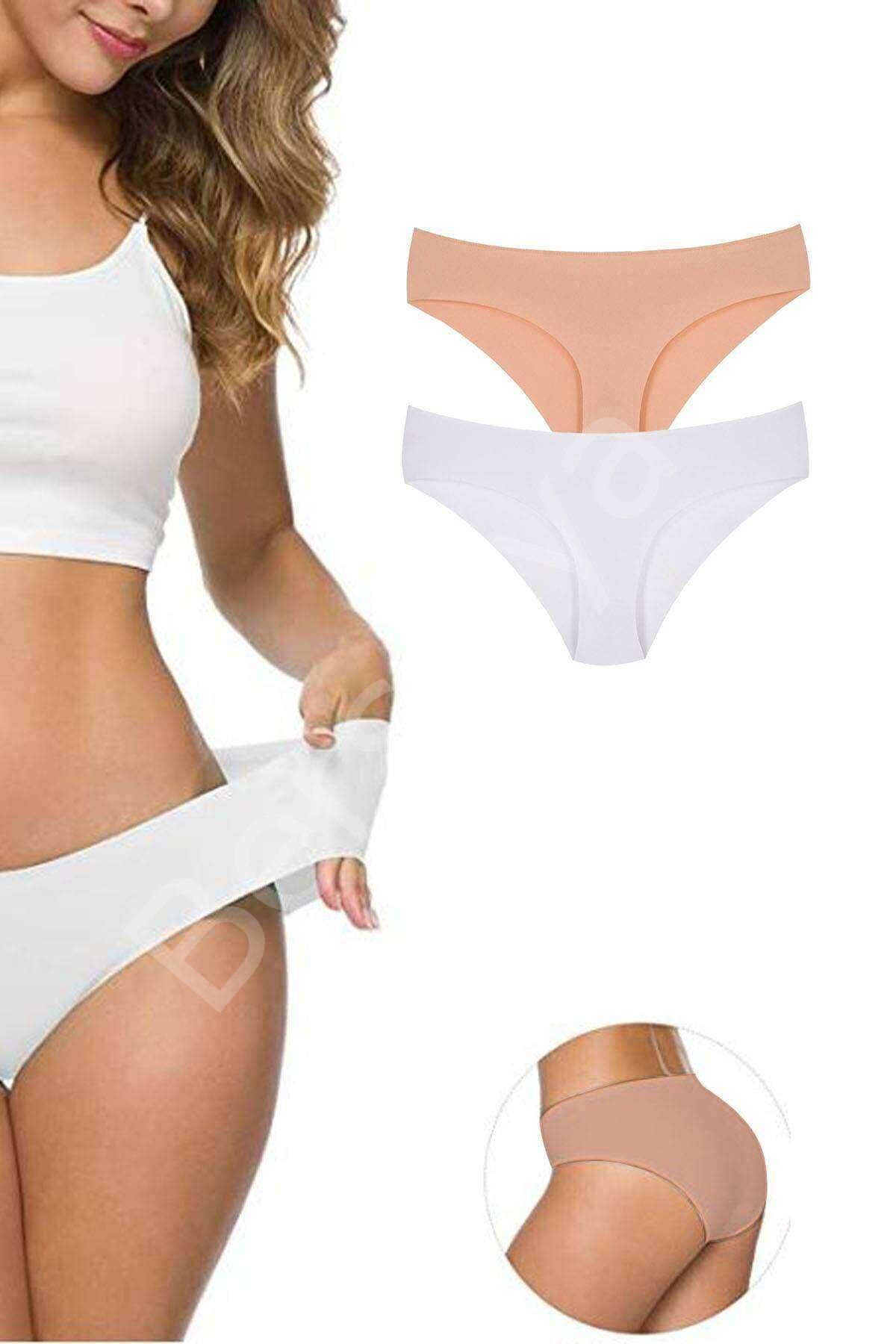 2 Adet Kadın Dikişsiz Lazer Kesim Esnek İz yapmayan Külot S3