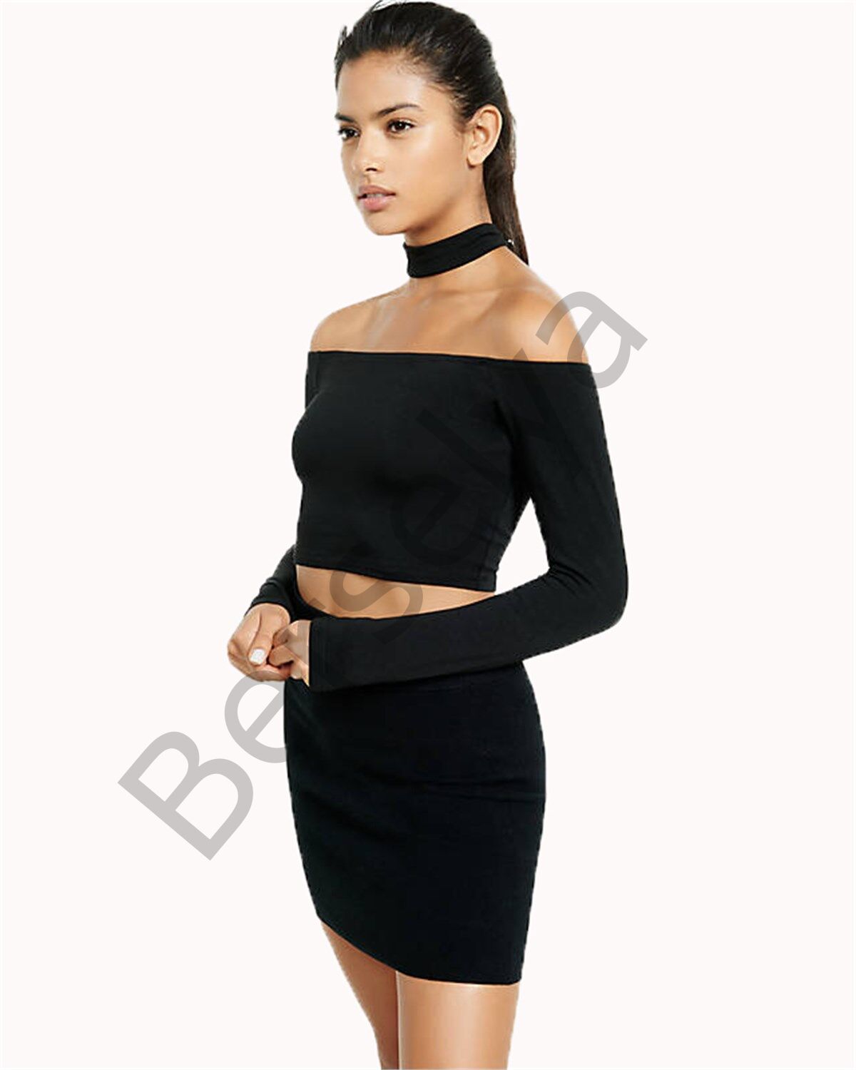 B101280 Uzun Kollu Bustiyer Etek Takım