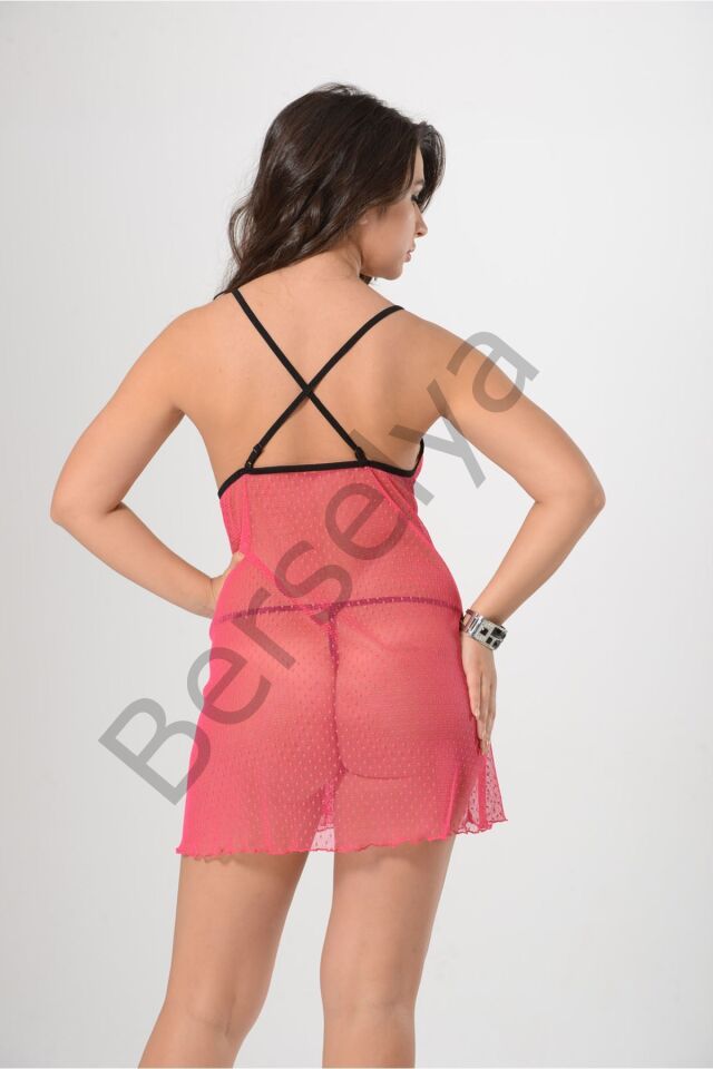 Pembe Tül Gecelik - 654