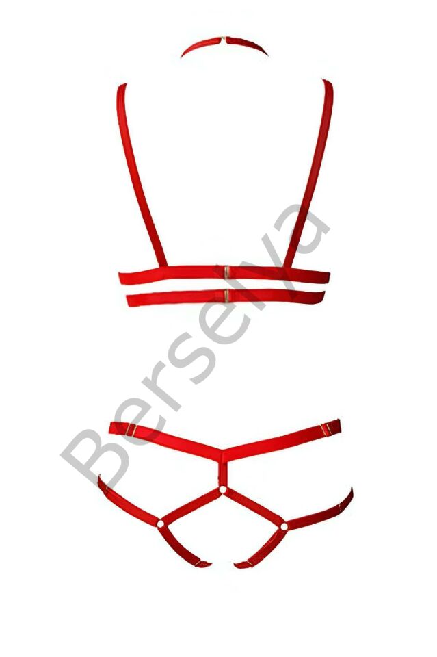3 Parça Seksi Harness Sütyen Takım - Brf144