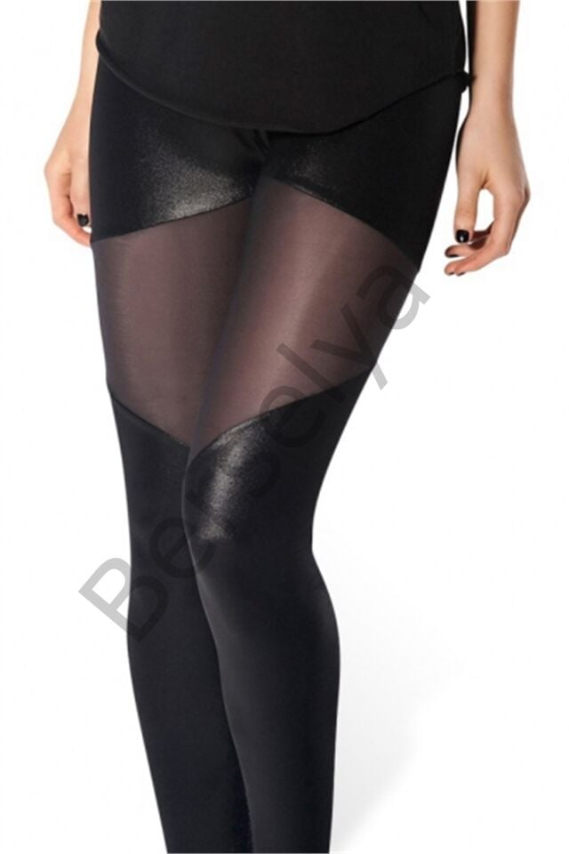 B101299 Transparan Detaylı Parlak Tayt