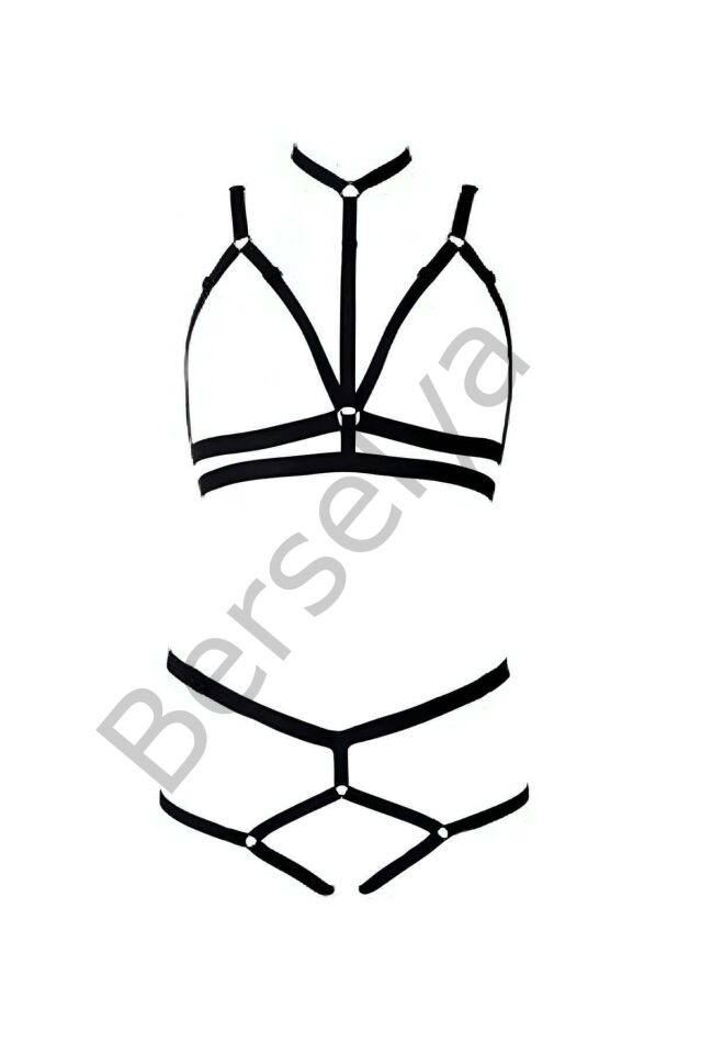 Sütyen - String Lastik Harness Takım - Brf144