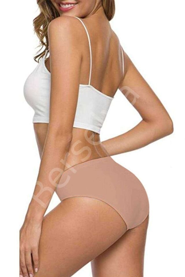 3 Adet Kadın Dikişsiz Lazer Kesim Esnek İz yapmayan Külot Ten