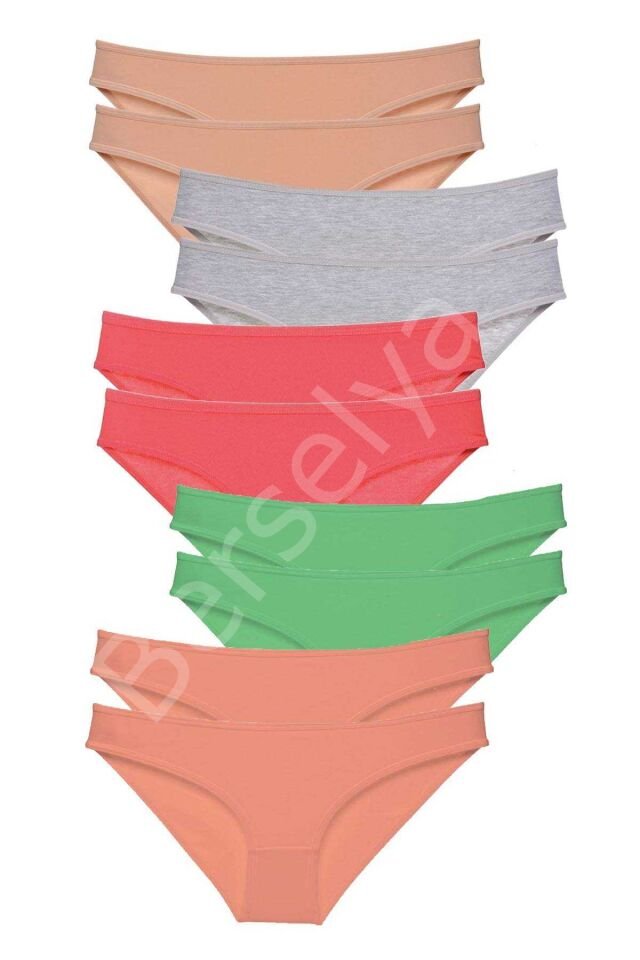 10 Adet Süper Eko Set Likralı Kadın Slip Külot Soft Renkler