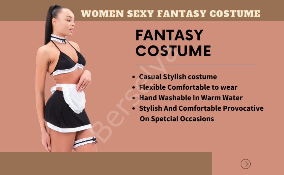 Siyah Kırmızı Fantezi Kostüm İkli Set 50888sk