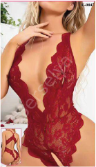 Özel Bölgesi Açık Kırmızı Dantel Seksi Body Jesica Bella E-0047