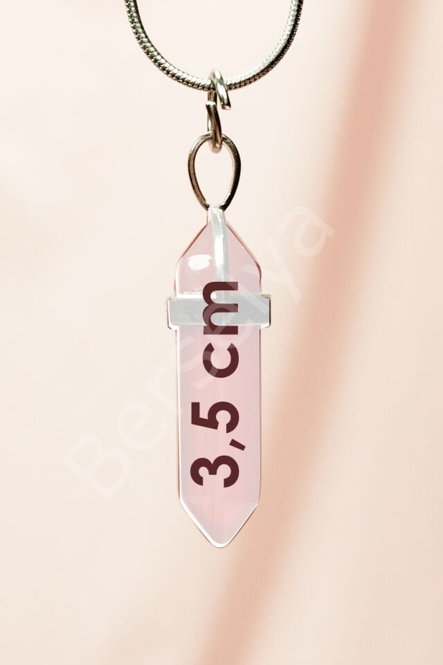 Krizopraz Doğal Taşı Zincirli El Yapımı Tasarımlı Kolye Uç: 3,5 cm Zincir: 20 cm Kutulu