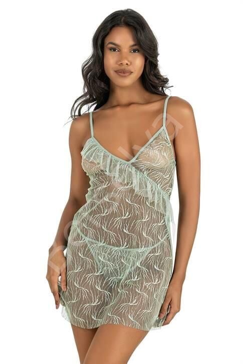 Su Yeşili Kısa Tül Gecelik 4221