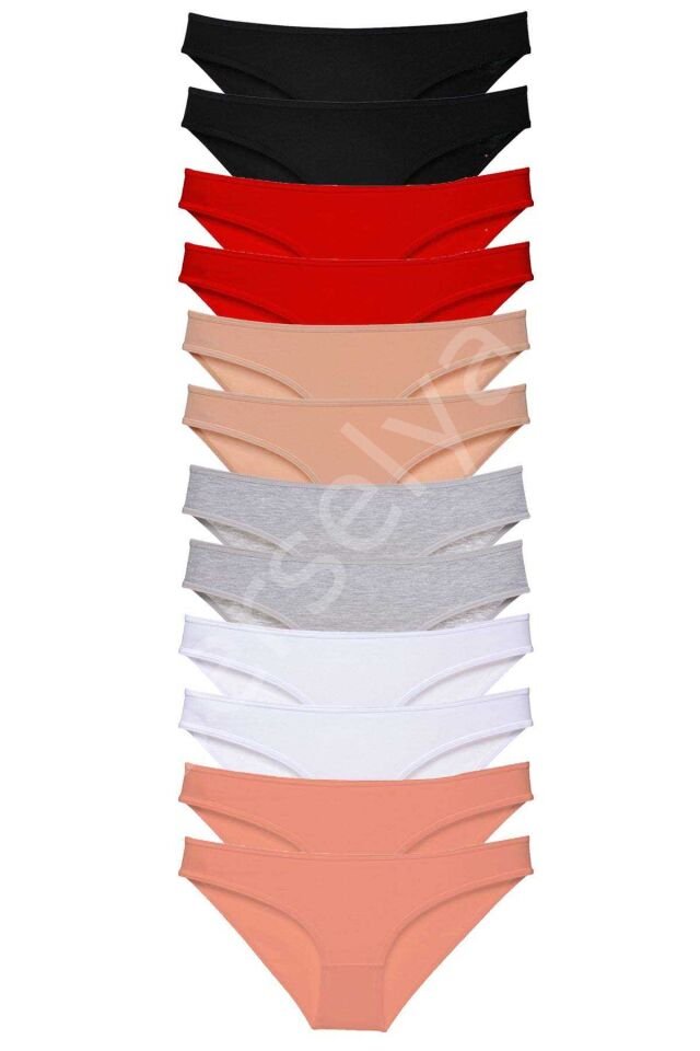 12 Adet Süper Eko Set Likralı Kadın Slip Külot Set 1
