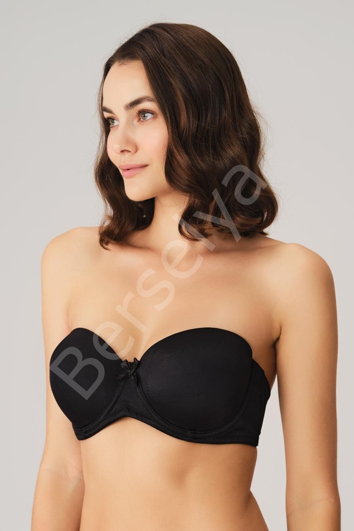 Balenli Desteksiz Dolgusuz Askısız Straplez Yumuşak Süngerli Günlük Klasik T-shirt Sütyeni