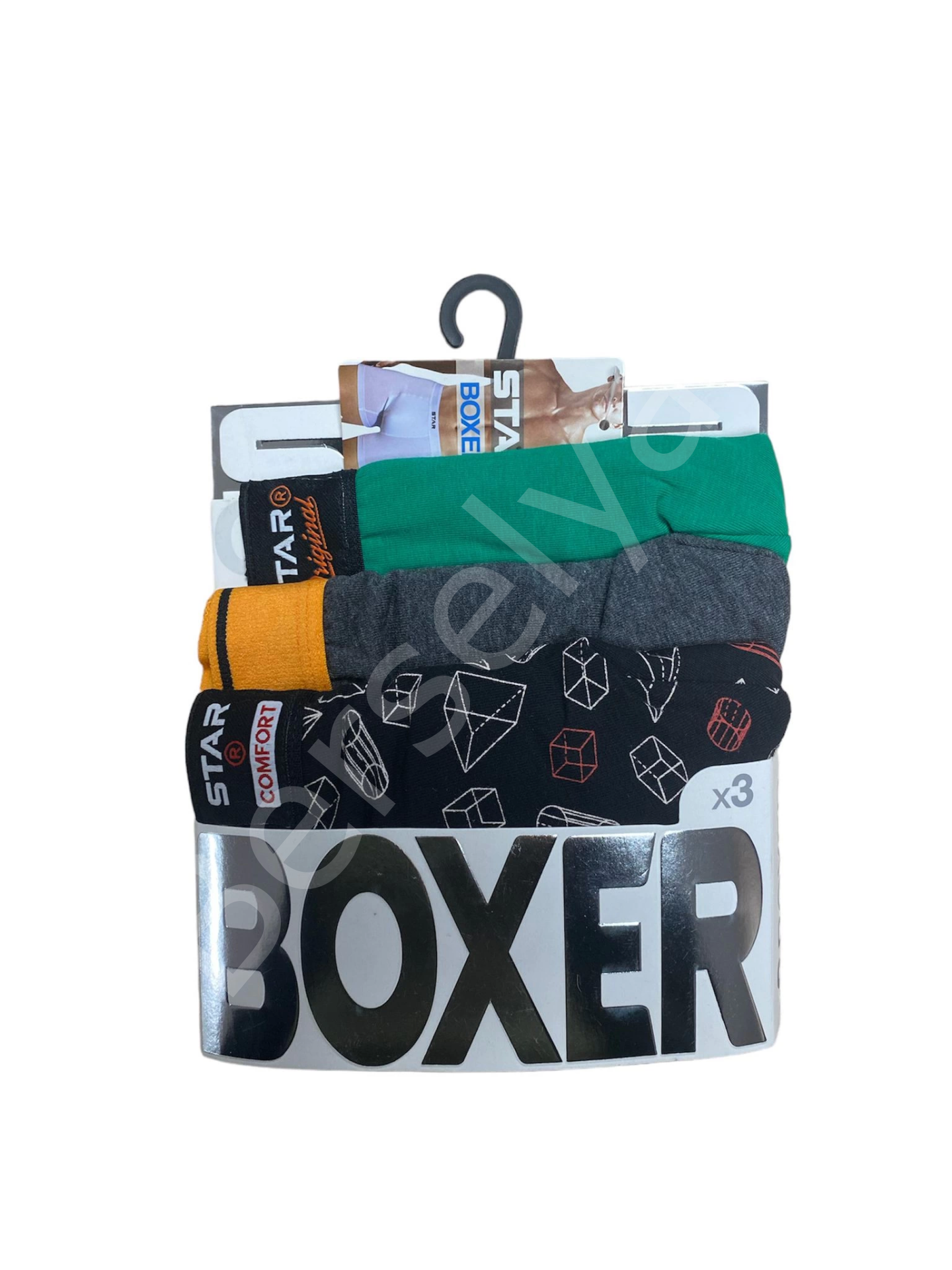 Star 105 Desenli Jakar Erkek  3'lü Kemer Boxer