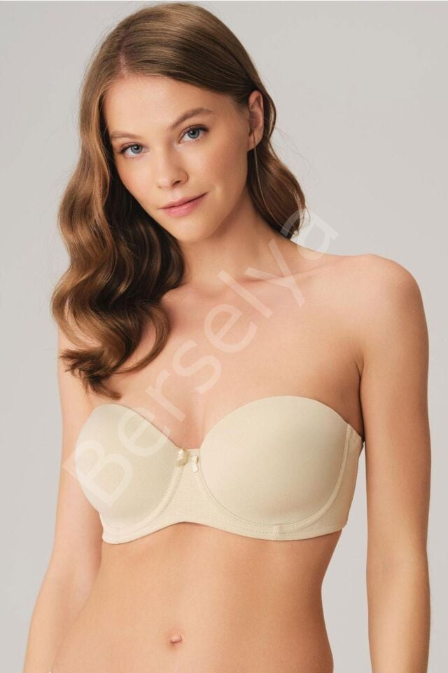 Balenli Desteksiz Dolgusuz Askısız Straplez Yumuşak Süngerli Günlük Klasik T-shirt Sütyeni