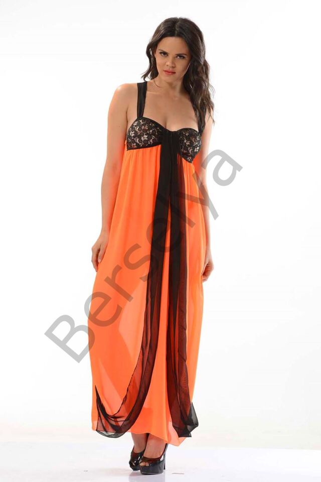 Turuncu Tül Gecelik - 207