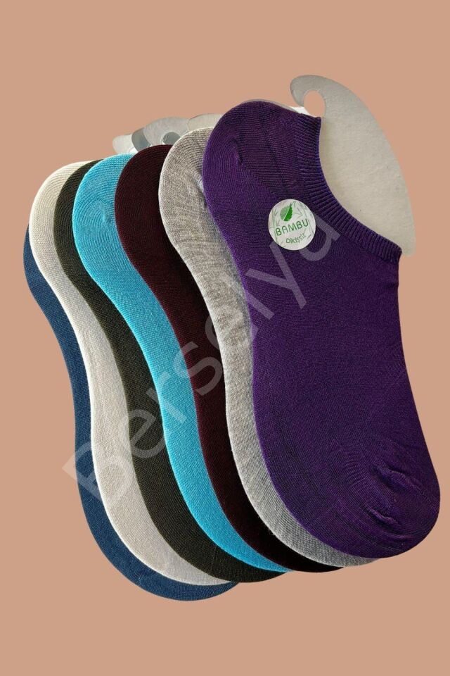 Çok Rekli 7 Li Bambu Topuk Burun Dikişsiz Takviyeli Kadın Sneakers Çorap 1005-çokrekli-7li