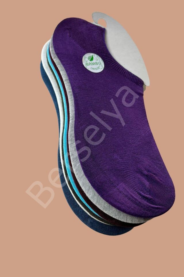 Çok Rekli 7 Li Bambu Topuk Burun Dikişsiz Takviyeli Kadın Sneakers Çorap 1005-çokrekli-7li