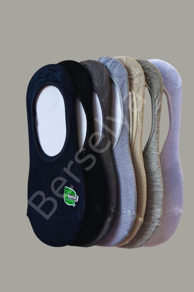 6lı Bambu Topuk Burun Dikişsiz Görünmez Spor Kadın Babet Çorap 1007-6lı