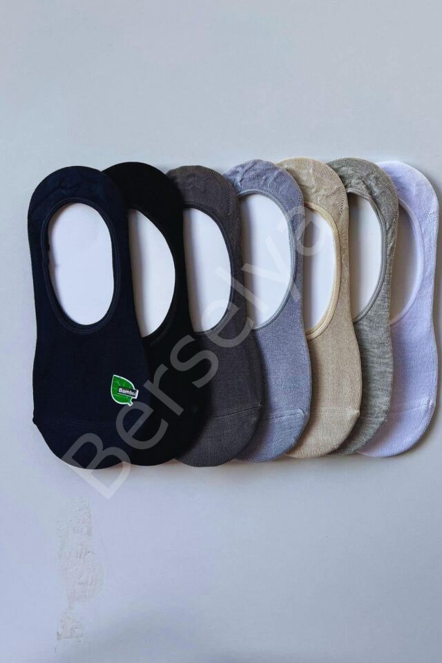 6lı Bambu Topuk Burun Dikişsiz Görünmez Spor Kadın Babet Çorap 1007-6lı