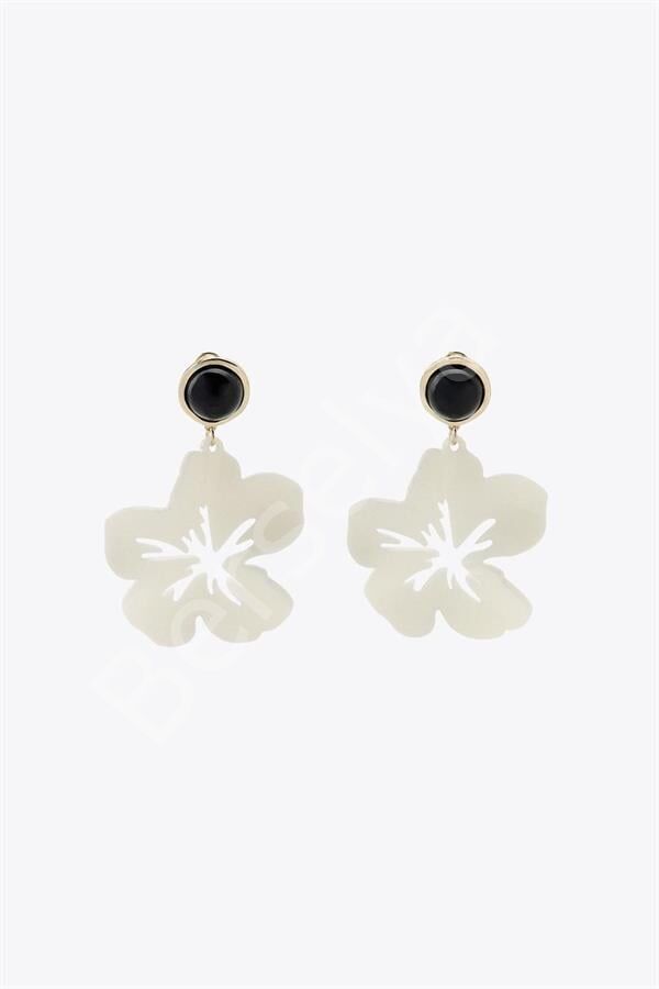 Çiçek Küpe - Krem