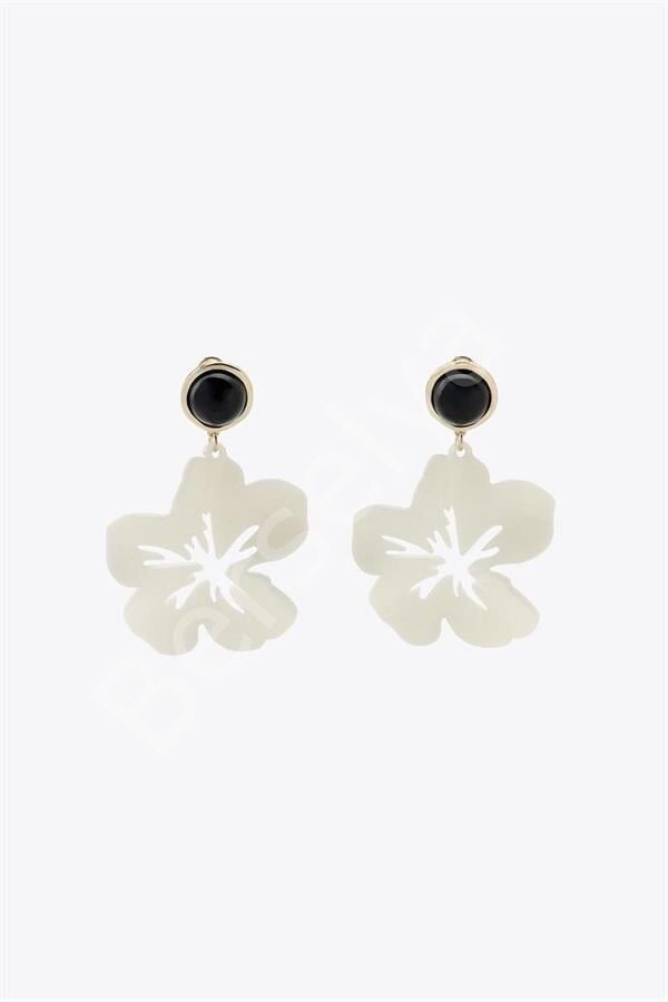 Çiçek Küpe - Krem