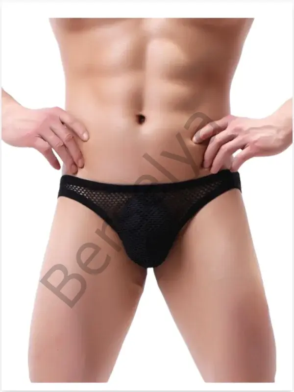 Fantezi Arkası Açık Seksi File Erkek Kilot ( Pedsiz )