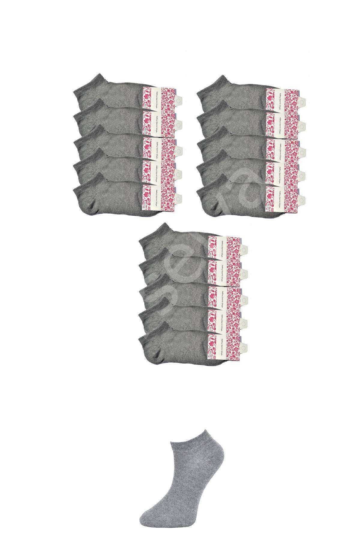 Gri Kadın Bilek Çorap 15 Çift