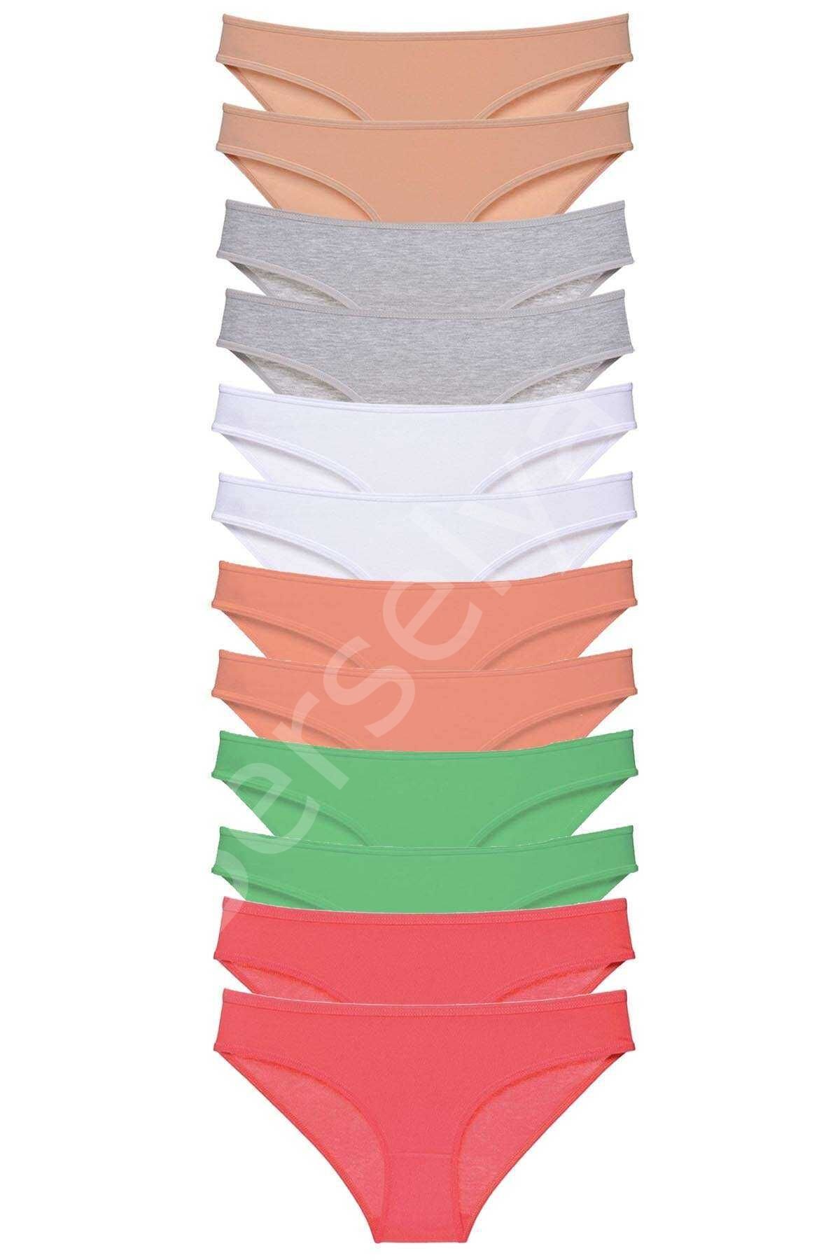 12 Adet Süper Eko Set Likralı Kadın Slip Külot Set 6