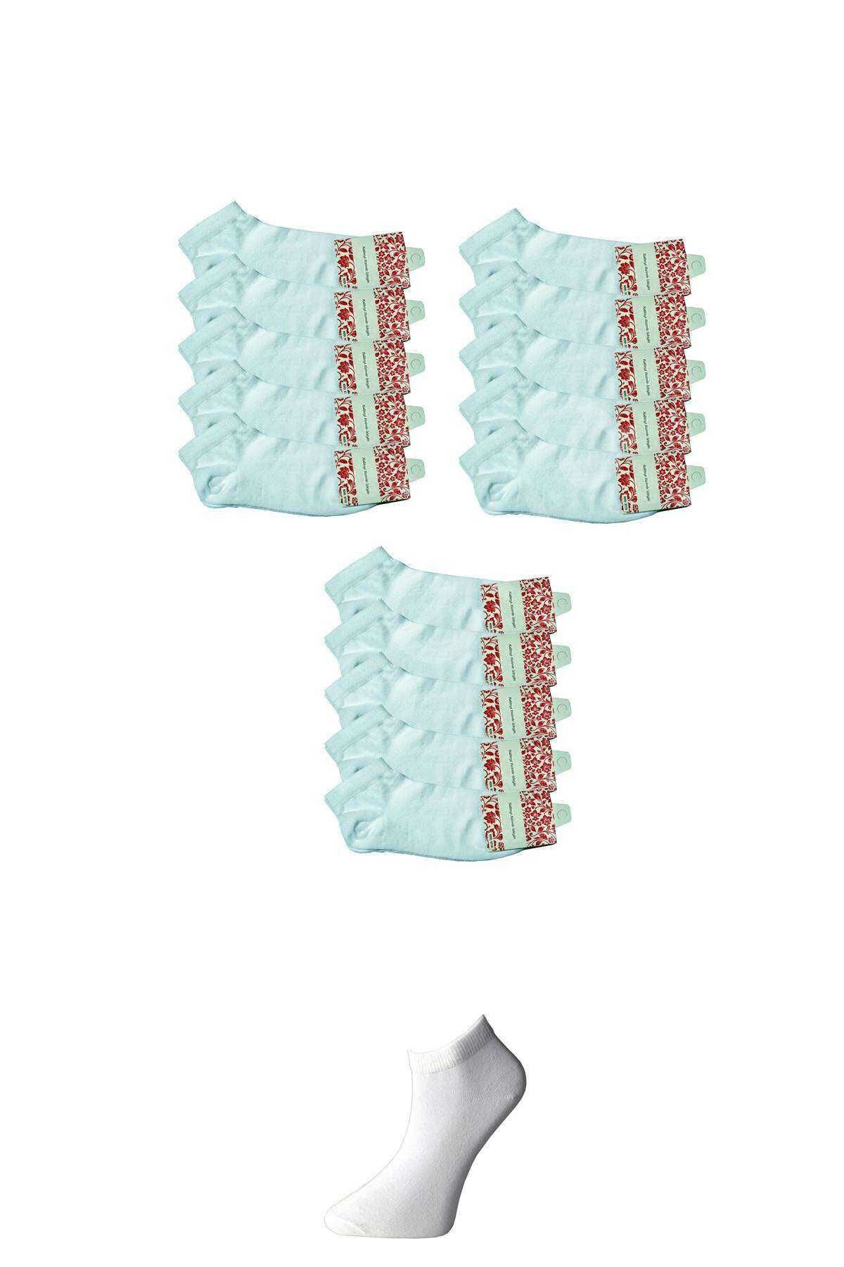 Beyaz Kadın Bilek Çorap 15 Çift