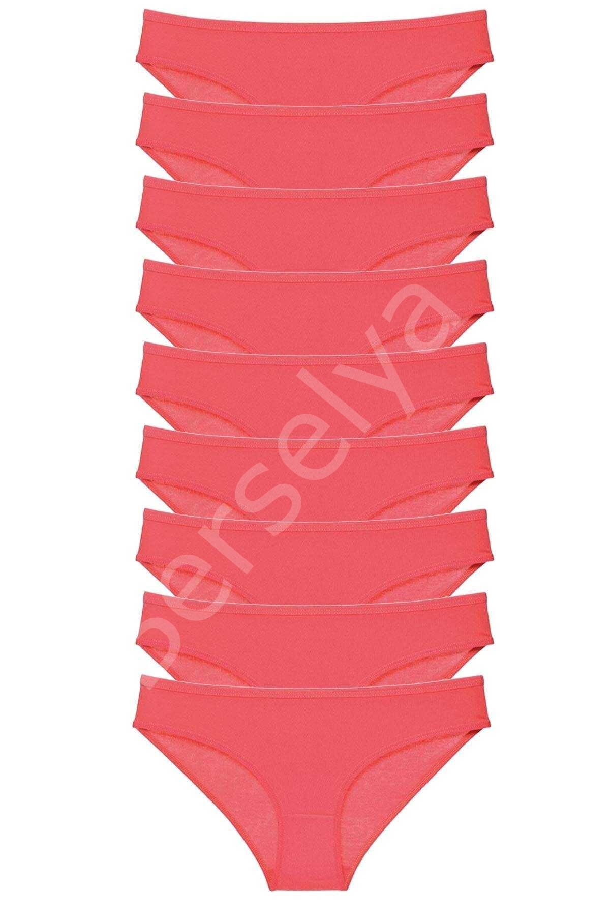 9 adet Süper Eko Set Likralı Kadın Slip Külot Fuşya M