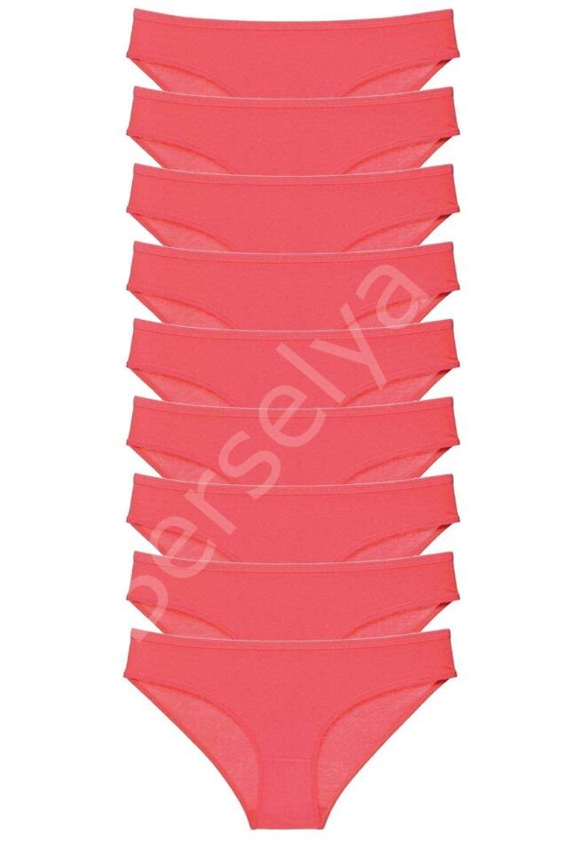 9 adet Süper Eko Set Likralı Kadın Slip Külot Fuşya M
