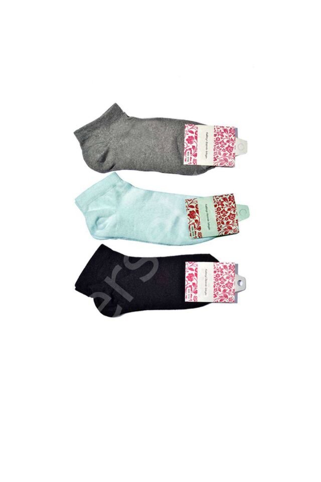 Siyah Gri Ve Beyaz Kadın Bilek Çorap 15 Çift