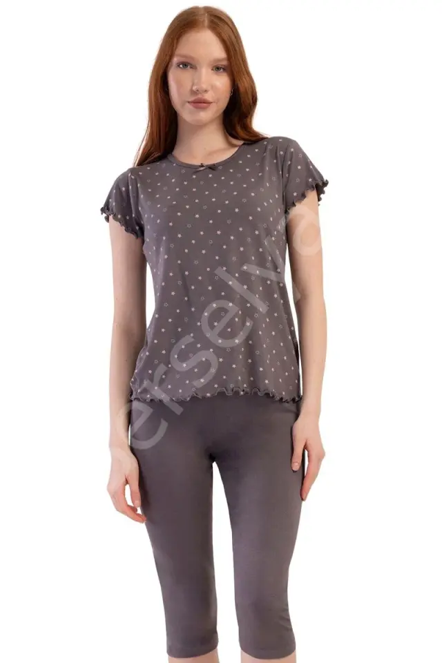 Likralı Viskon  Kayık Yaka Kısa Kol Eteği Oval Kap