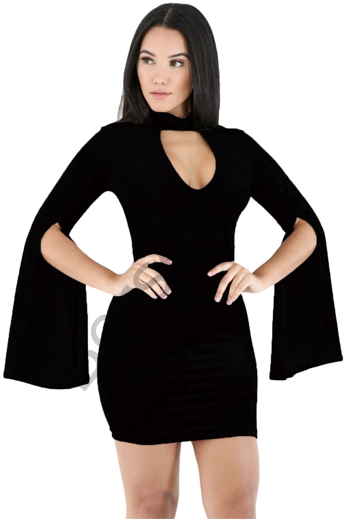 B101395 Kesik Kol Fantazi Elbise