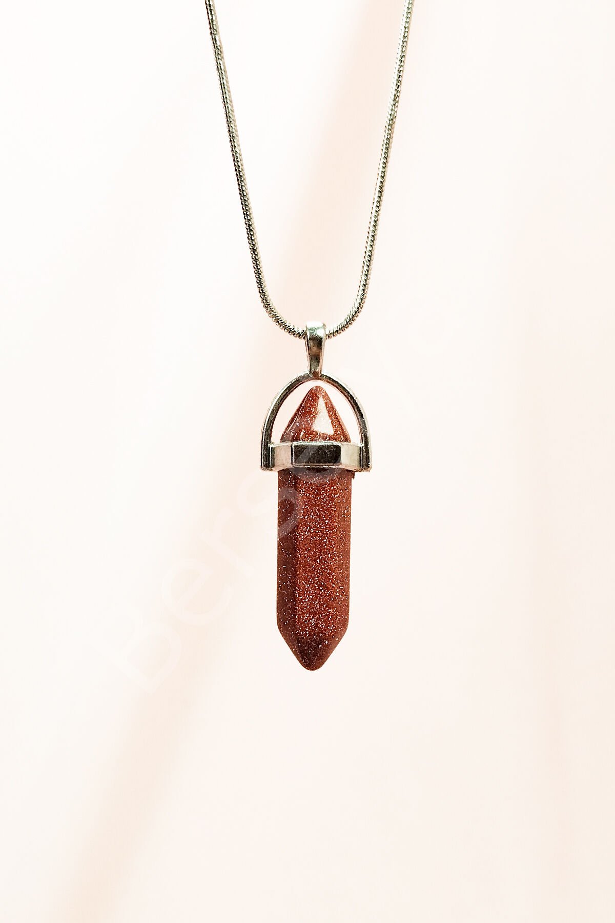 Yıldız Taşı Doğal Taşı Zincirli El Yapımı Tasarımlı Kolye Uç: 3,5 cm Zincir: 20 cm Kutulu