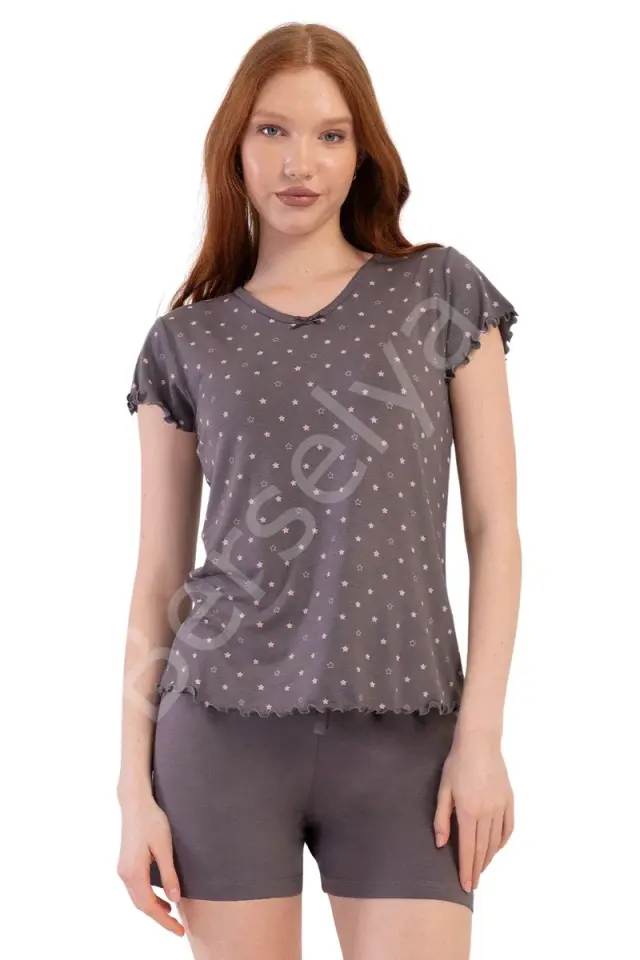 Vıscon V Yaka Kısa Kol Şortlu Pijama Takım K409290