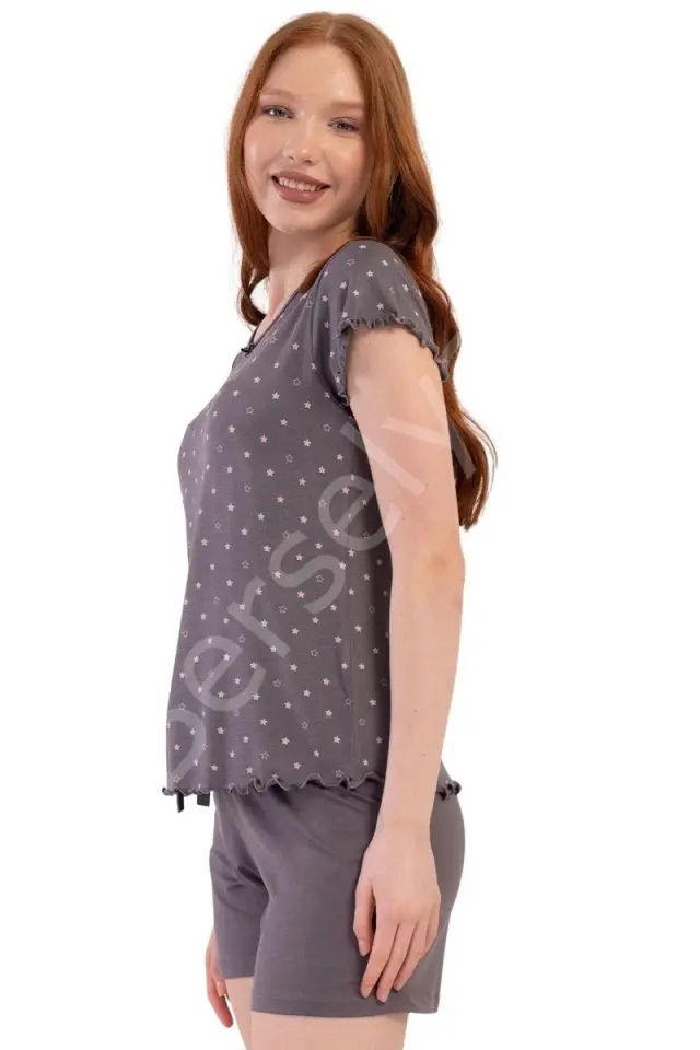 Vıscon V Yaka Kısa Kol Şortlu Pijama Takım K409290