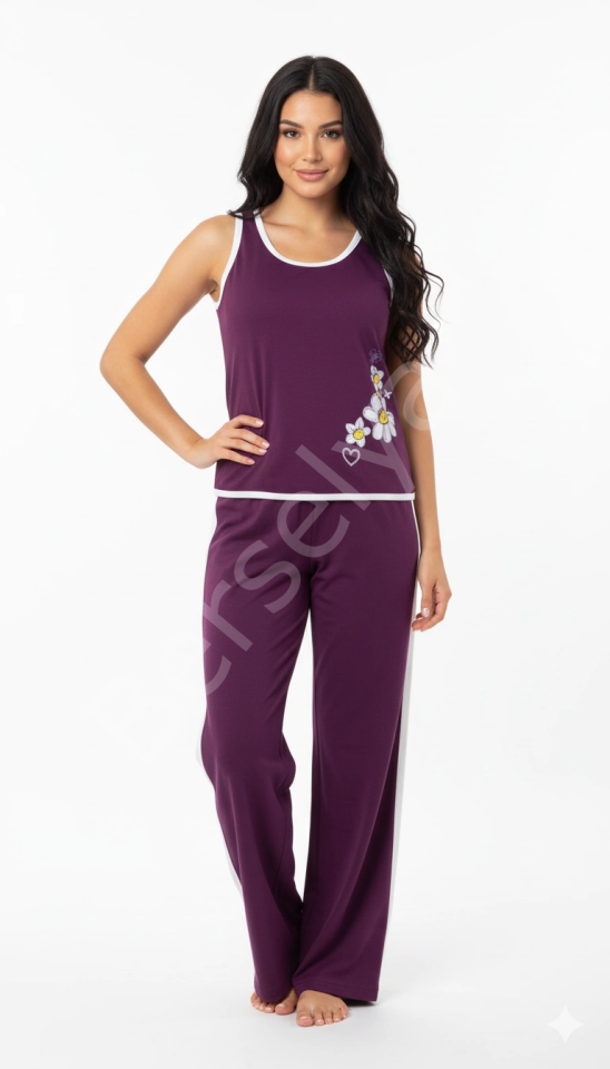 Senfoni Bayan Kolsuz Pijama Takımı 5324