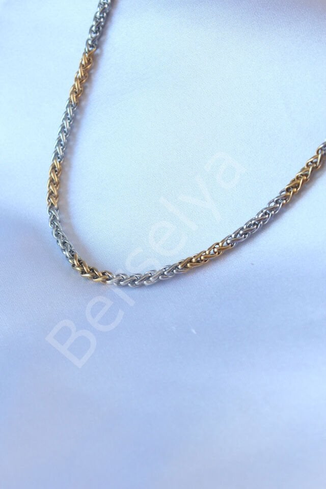 316L Çelik Mix Renk Kalın Zincir Model Erkek Kolye