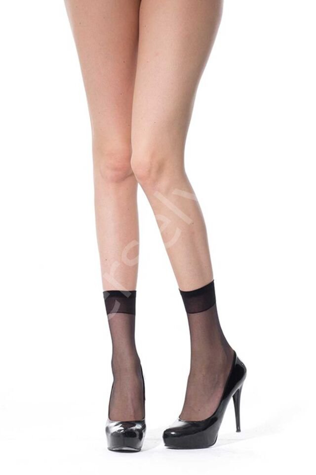 12 Adet İnce Soket Çorap 20 Denye 500 Siyah
