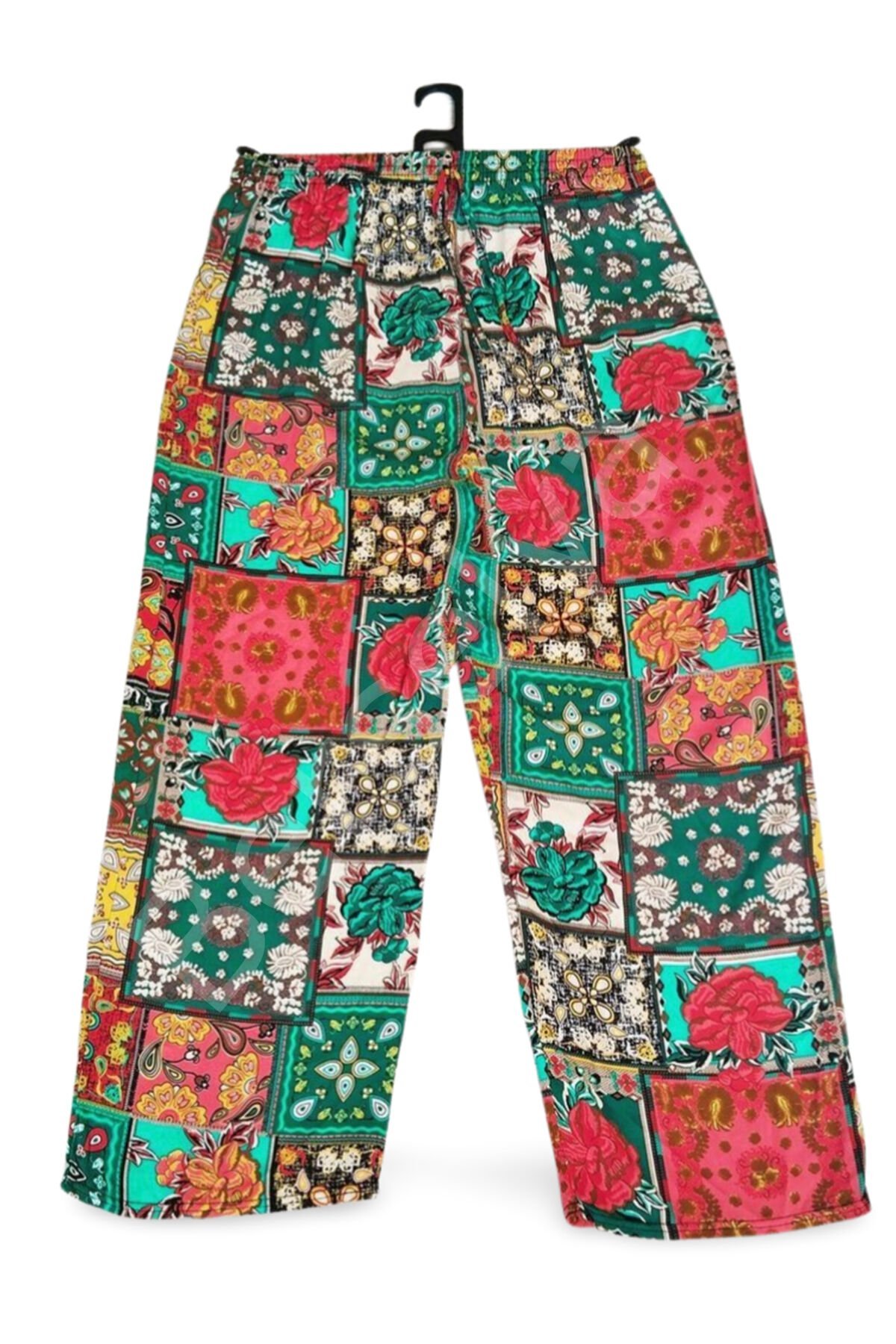 İthal Viskon Geniş Paça Şık Etnik Otantik Desenli Pantolon - Royaleks - Desen4