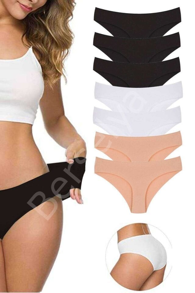 7 Adet Kadın Dikişsiz Lazer Kesim Esnek İz yapmayan Külot S4